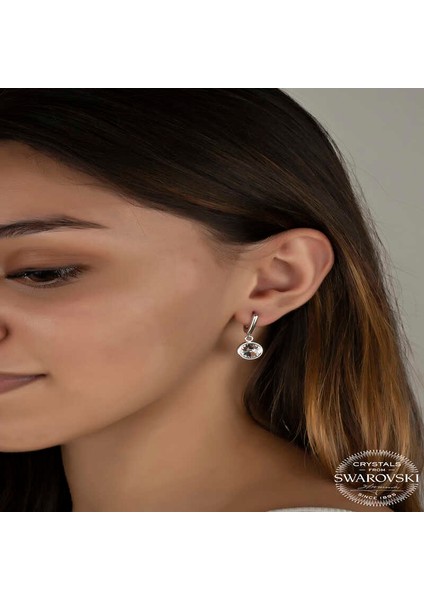 Swarovski Crystal Taşlı Gümüş Beyaz Sallantılı Kadın Küpe fiyatları