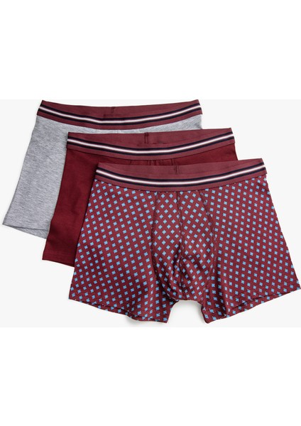 3'lü Boxer Seti Şal Baskılı Beli Lastikli
