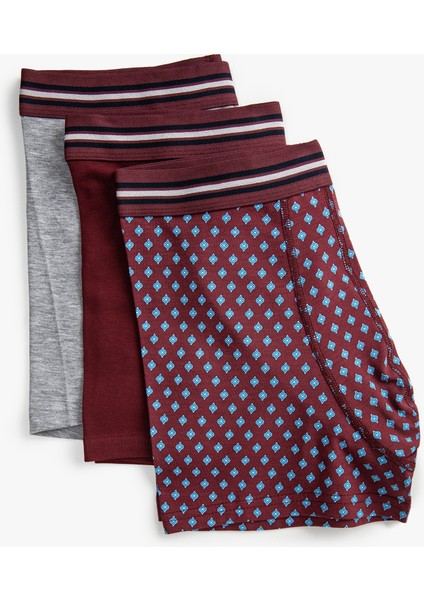 3'lü Boxer Seti Şal Baskılı Beli Lastikli