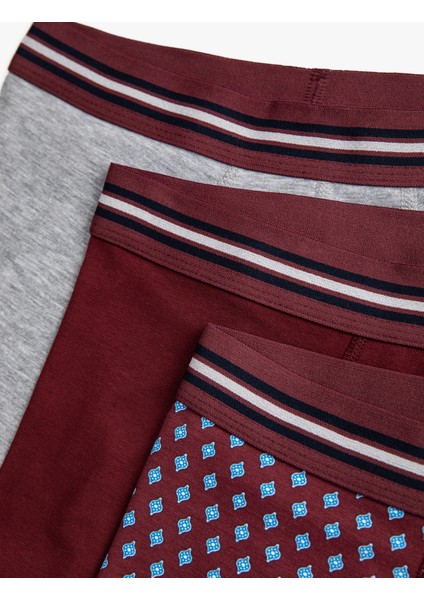 3'lü Boxer Seti Şal Baskılı Beli Lastikli