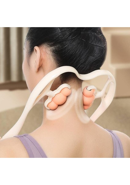 Boyun ve Omuz Kendi Kendine Masaj Aleti S-Şekilli Eğri Tasarımı Omuz Gevşetici Turuncu indirimleri