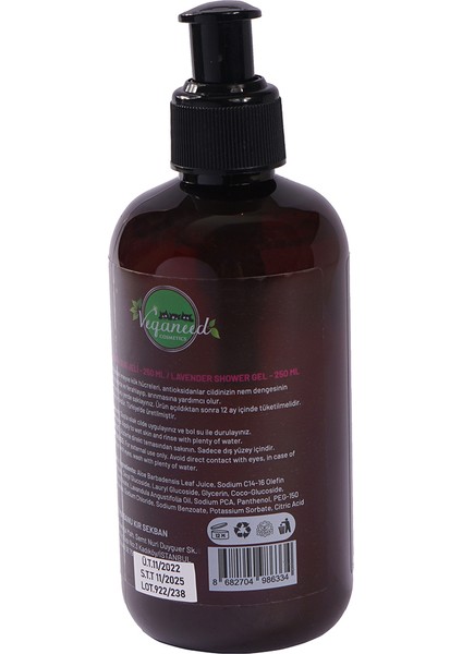 Vegan Duş Jeli Mor Güzellik 250 ml Lavanta Aromalı -Shower Jel Purple Beauty 250 ml Lavender Extract fırsatları