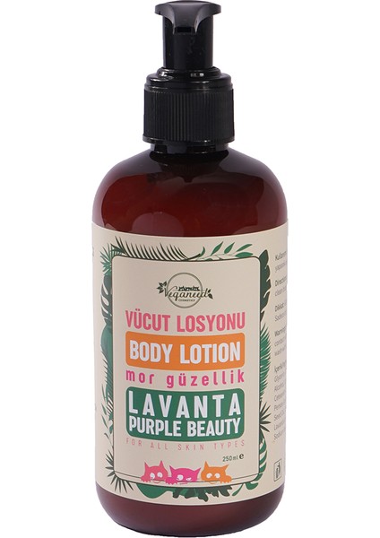 Vegan Vücut Losyonu Mor Güzellik 250 ml Lavanta Aromalı - Body Lotion Purple Beauty 250 ml Lavender Extract