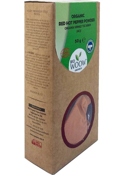 Organik Kırmızı Toz Biber (Acı) 50 gr fiyatları