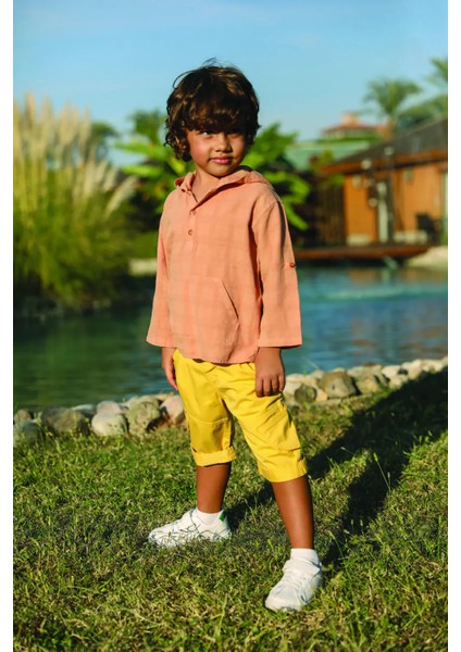 Erkek Çocuk Gömlek Kapüşonlu Kanguru Cepli fiyatları