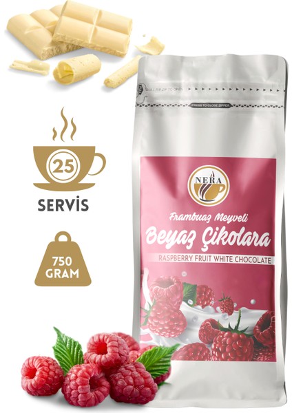 Frambuaz Meyveli Beyaz Çikolata 750 gr