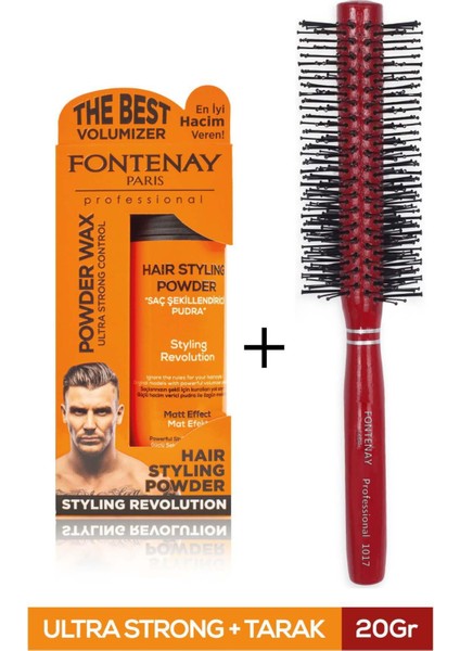 Saç Şekillendirici Pudra Toz Wax Ultra Strong Turuncu 20GR + 1017 Tarak'ı 2'li Set