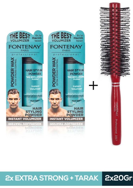 Saç Şekillendirici Pudra Toz Wax Mat Effect Mavı 20GR X2 + 1017 Tarak'ı 3'lü Set