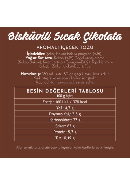 Bisküvili Sıcak Çikolata 750 gr