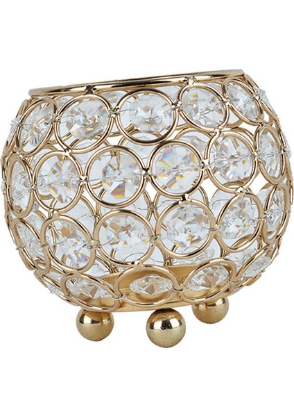 Altın Kristal Mum Tutucu Candlestick Mum Partisi Düğün Dekoru 10CMX8CM