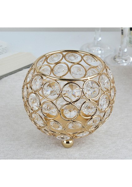 Altın Kristal Mum Tutucu Candlestick Mum Partisi Düğün Dekoru 10CMX8CM indirimleri