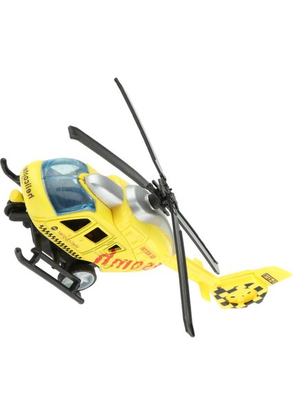 Diecast Police Helikopter Modeli (1/43 Ölçek) Çocuklar Için Oyuncak Geri Çekin Boys Sarı (Yurt Dışından)