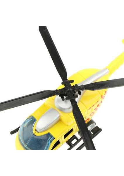 Diecast Police Helikopter Modeli (1/43 Ölçek) Çocuklar Için Oyuncak Geri Çekin Boys Sarı (Yurt Dışından)