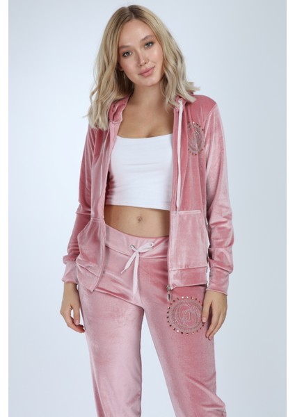 Paça Lastik Pembe Kadife
