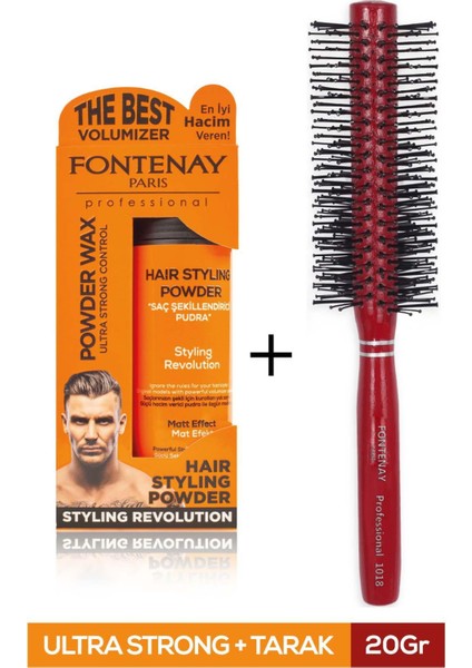 Saç Şekillendirici Pudra Toz Wax Ultra Strong Turuncu 20GR + 1018 Tarak'ı 2'li Set
