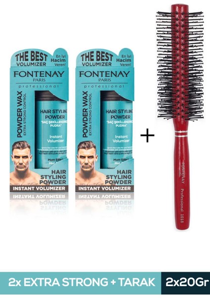 Saç Şekillendirici Pudra Toz Wax Mat Effect Mavı 20GR X2 + 1018 Tarak'ı 3'lü Set