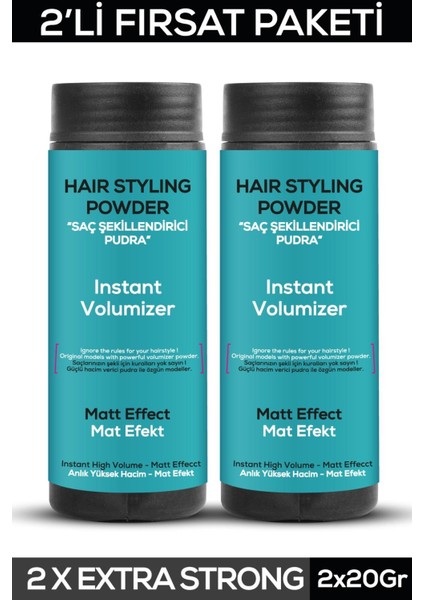 Saç Şekillendirici Pudra Toz Wax Mat Effect Mavı 20GR X2 + 1018 Tarak'ı 3'lü Set modelleri