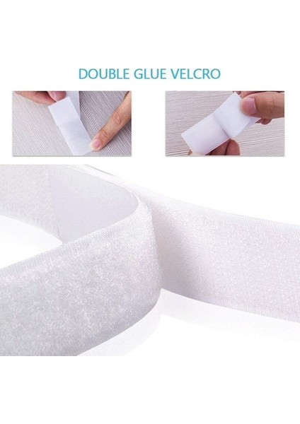 Cırt Bant, Arkası Yapışkanlı, Genişlik 2,5 cm x Uzunluk 1 Metre Beyaz Kanca & Ilmek Takım