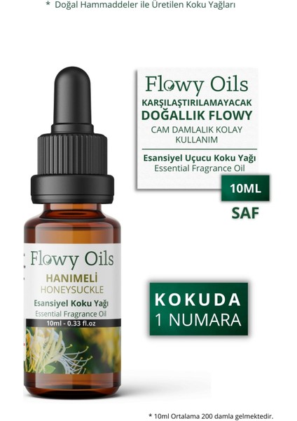 Flowy Oils Hanımeli Saf Esansiyel Uçucu Koku Yağı Esans Buhurdanlık Yağı Difüzör Esansı Fragrance Oil 10 ml