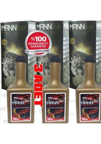 Mannbor Boron Teknoloji Dizel Mazot Yakıt Katkısı 250 ml x 3