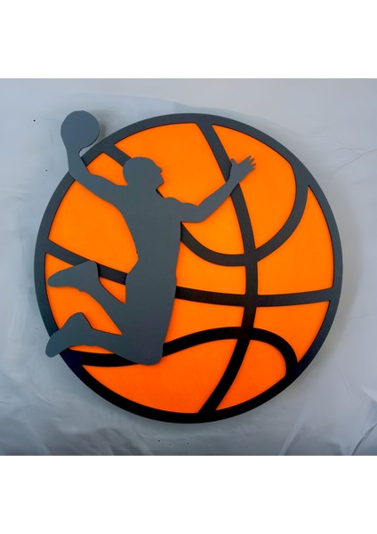 Ahşap Mdf Basketbol Oynayan Oyuncu Desenli Duvar Tablosu