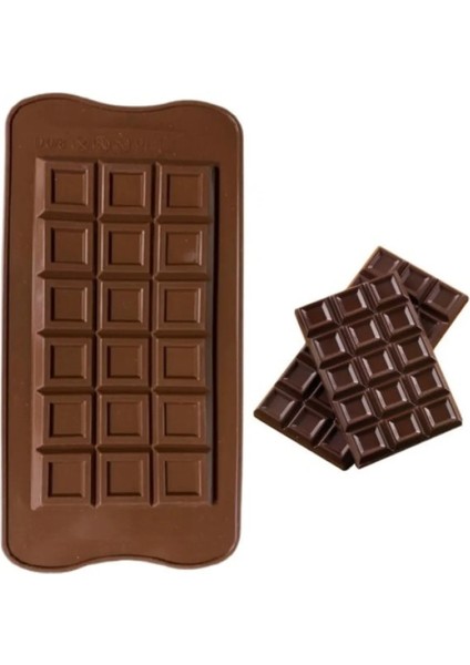 Tablet Bar Desenli Silikon Çikolata, Kek , Muffin, Dondurma Kalıbı