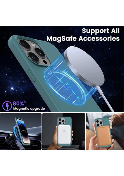 iPhone 14 Pro Kılıf Magsafe Wireless Şarj Özellikli Sıvı Jel Lansman Renkli Silikon Kılıf