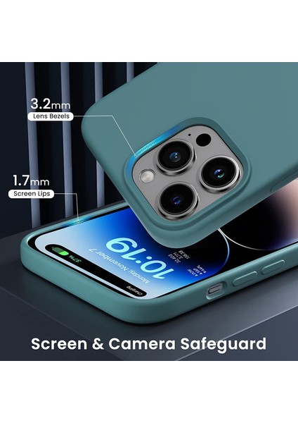 iPhone 14 Pro Kılıf Magsafe Wireless Şarj Özellikli Sıvı Jel Lansman Renkli Silikon Kılıf