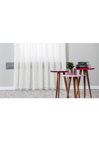 Keten Folded Tül Krem 1-3 Sık Pile 100X260