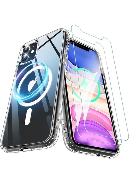 iPhone 11 Uyumlu Kılıf Kamera Lensi Korumalı Renkli Magsafe Elit Silikon Kare Kenarlı Kapak