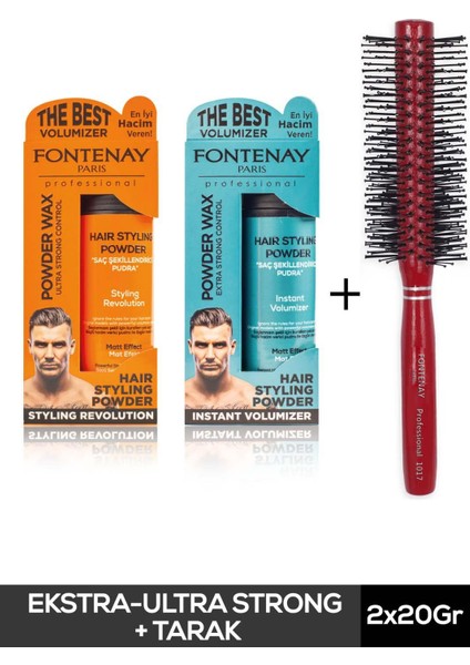 Saç Şekillendirici Pudra Toz Wax Mat Effect ve Ultra Strong 20GR + 1017 Tarak'ı 3'lü Set