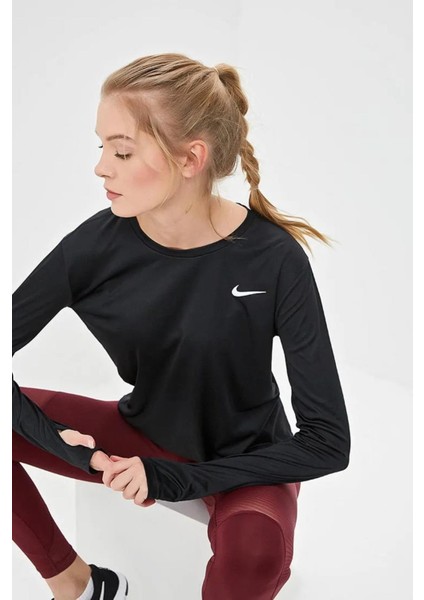 Dri-Fit Pacer Uzun Kollu Siyah Kadın Koşu Üstü fırsatları
