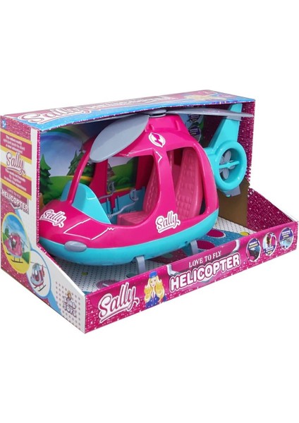 Oyuncak 46 cm Büyük Sally'nin Helikopteri Pembe-Turkuaz .