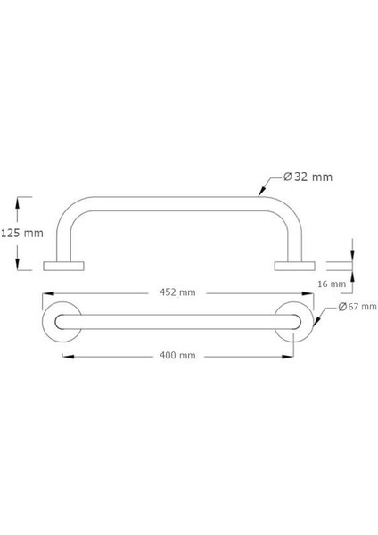 Yaşlı Hasta Engelli Çap: 32 mm Tutunma Barı 40 cm Paslanmaz