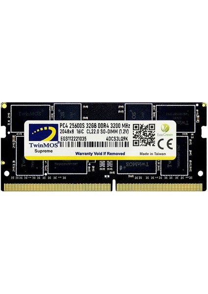 MDD432GB3200N, 32GB, Ddr4, 3200MHZ, 1.2V Notebook Ram