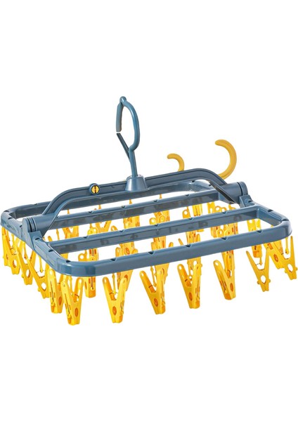 Klip Kurutma Çorapları Ile Asma Kurutma Rafı Sarı (Yurt Dışından)