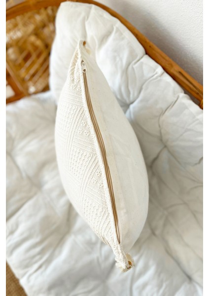 6’lı Set Kare & Dikdörtgen Handmade Elişi Natural Buldan Bezi Otantik Organik Pamuklu Püsküllü Kırlent Kılıfı fırsatları