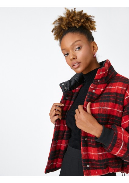 Crop Şişme Mont Dik Yaka