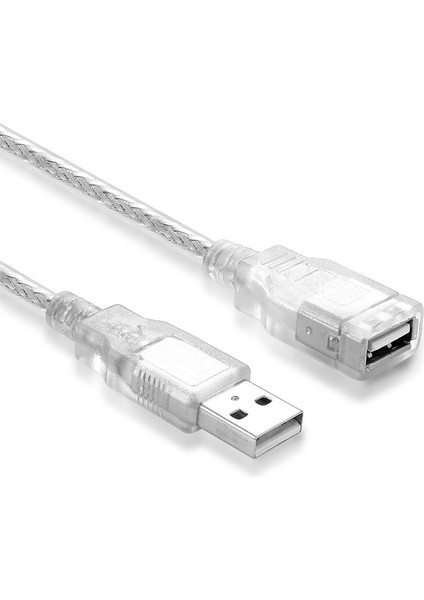 Usb 2.0 dişi erkek uzatma kablosu şeffaf  7m usb uzatma kablosu