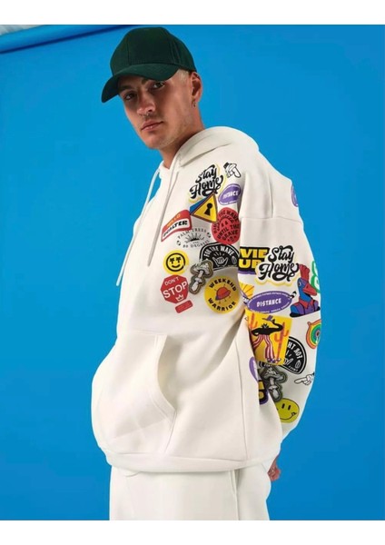 Özel Tasarım Kapüşonlu Movıe Club Emojiler Baskılı %100 Pamuk Tam Kışlık Hip Hop Erkek Eşofman Takımı fiyatları