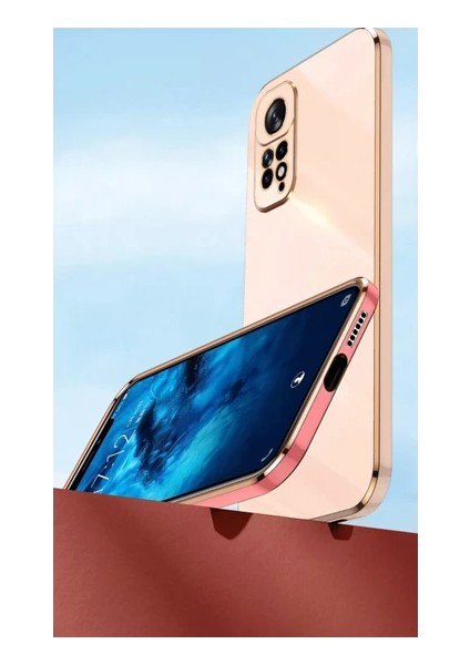 Xiaomi Redmi Note 11 Pro 5g Uyumlu Kılıf Kamera Korumalı Parlak Gold Kenarlı Yumuşak Silikon Kapak