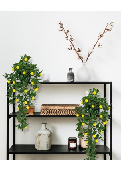 Yapay Çiçek Saksıda Sarkan Limon 60*20CM