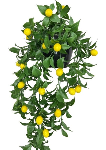 Yapay Çiçek Saksıda Sarkan Limon 60*20CM