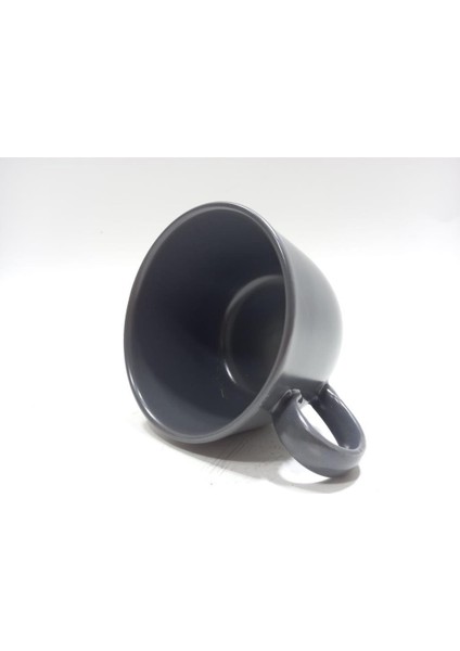 Seramik Koyu Gri Renkli Jumbo Boy Kupa 11 cm Çap 8 cm Yükseklik