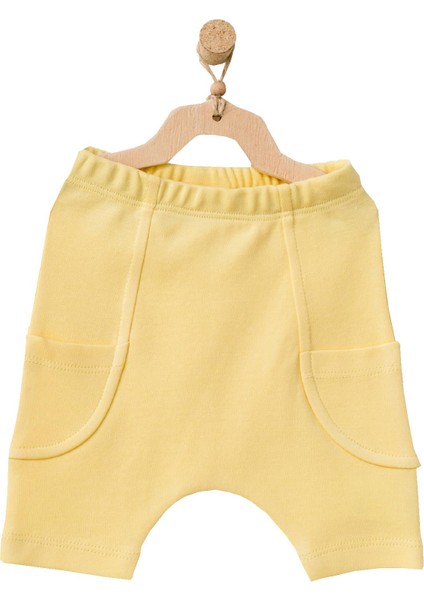 Erkek Bebek Pamuk Sarı Kısa Şort AC21874R