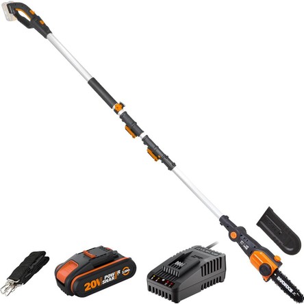 Worx WG349E 20V 2.0AH Li-Ion Tek Akülü 20 Cm Profesyonel Teleskobik Saplı Açı Ayarlı Zincirli Dal Budama