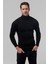 Slim Fit Siyah Rib Örgü Kazak 9EC060631764M 1