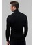 Slim Fit Siyah Rib Örgü Kazak 9EC060631764M 3