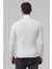 Slim Fit Ekru Rib Örgü Kazak 9EC060631764M 3