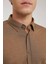 D'S Damat Twn Slim Fit Kahve Düz Gömlek 8EC02IB03265D 3